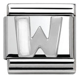 Nomination Classic Silver Enamel White Initial Charm SALE