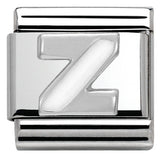 Nomination Classic Silver Enamel White Initial Charm SALE