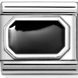 Nomination Classic Silver Enamel Black Octagonal Charm