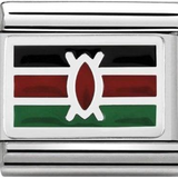 Nomination Classic Silver Enamel Kenya Flag Charm