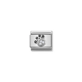 Nomination Classic Silver CZ Pawprint Charm