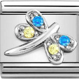 Nomination Classic Silver CZ Blue Dragonfly Charm