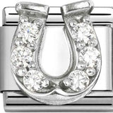 Nomination Classic Silver CZ Vintage Horseshoe Charm