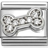 Nomination Classic Silver CZ Bone Charm