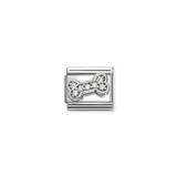 Nomination Classic Silver CZ Bone Charm