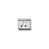 Nomination Classic Silver CZ Black Music Note Charm