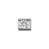 Nomination Classic Silver CZ Yellow Daisy Charm