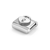 Nomination Classic Silver CZ Heart Padlock Charm