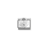 Nomination Classic Silver CZ Heart Padlock Charm