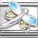 Nomination Classic CZ Enamel Blue Dragonfly Charm