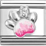 Nomination Classic CZ Enamel Pink Paw Print Charm