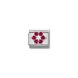 Nomination Classic CZ Red Flower Charm