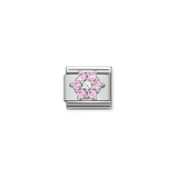 Nomination Classic CZ Pink Flower Charm