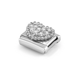 Nomination Classic CZ Pavé Beaded Heart Charm