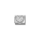 Nomination Classic CZ Pavé Beaded Heart Charm