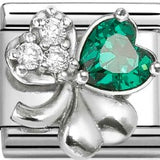 Nomination Classic CZ Green Clover Charm