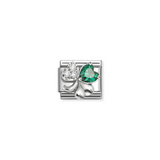 Nomination Classic CZ Green Clover Charm
