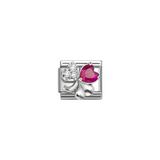 Nomination Classic CZ Red Clover Charm
