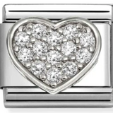 Nomination Classic CZ White Heart Charm