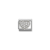 Nomination Classic CZ White Heart Charm