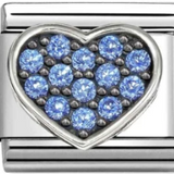 Nomination Classic CZ Light Blue Heart Charm
