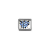 Nomination Classic CZ Light Blue Heart Charm