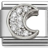 Nomination Classic CZ Crescent Moon Charm