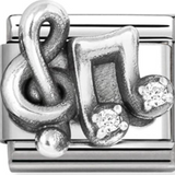 Nomination Classic CZ Treble Clef Music Note Charm