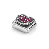 Nomination Classic CZ Red Pavé Beaded Heart Charm