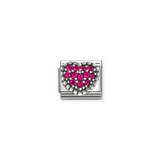 Nomination Classic CZ Red Pavé Beaded Heart Charm