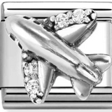 Nomination Classic CZ White Pavé Aeroplane Charm