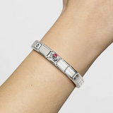 Nomination Classic CZ Red Pavé Hands with Heart Charm