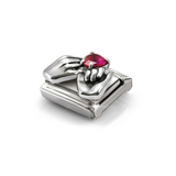Nomination Classic CZ Red Pavé Hands with Heart Charm