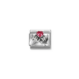 Nomination Classic CZ Red Pavé Hands with Heart Charm