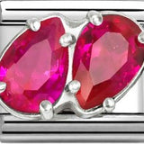Nomination Classic CZ Red Luxe Pear Shape Duo Charm