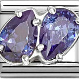 Nomination Classic CZ Blue Luxe Pear Shape Duo Charm