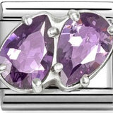Nomination Classic CZ Purple Luxe Pear Shape Duo Charm