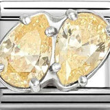 Nomination Classic CZ Yellow Luxe Pear Shape Duo Charm