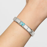 Nomination Classic CZ Light Blue Luxe Pear Shape Duo Charm