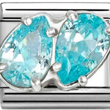 Nomination Classic CZ Light Blue Luxe Pear Shape Duo Charm