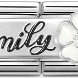 Nomination Classic Silver CZ Family White Flower Double Charm