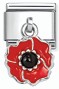 Nomination Classic Silver Enamel Poppy Drop Charm