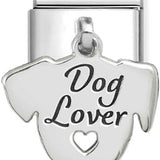 Nomination Classic Silver Dog Lover Drop Charm