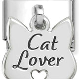Nomination Classic Silver Cat Lover Drop Charm