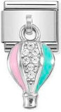 Nomination Classic Silver Enamel CZ Hot Air Balloon Charm