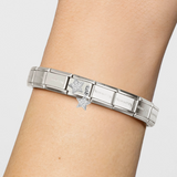 Nomination Classic Silver CZ Pavé Double Star Drop Charm