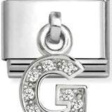 Nomination Classic Silver CZ Initial Drop Charm