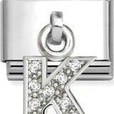 Nomination Classic Silver CZ Initial Drop Charm