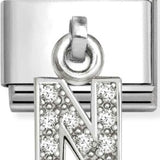 Nomination Classic Silver CZ Initial Drop Charm