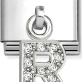 Nomination Classic Silver CZ Initial Drop Charm